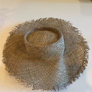 Lack Of Color Natural Beige Woven Fringe Sun Hat